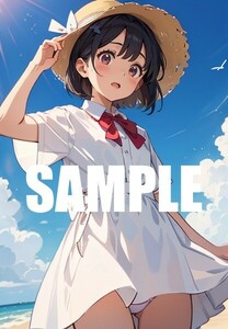 【一点物 アートイラスト】ai 美女 美少女 ポスター 2次元 アニメ 高画質 同人 漫画 シースルー 美尻 光沢紙 A4サイズ 00249