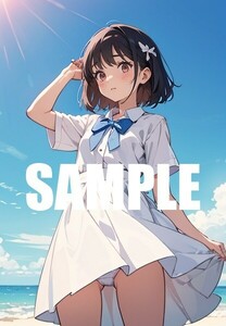 【一点物 アートイラスト】ai 美女 美少女 ポスター 2次元 アニメ 高画質 同人 漫画 シースルー 美尻 光沢紙 A4サイズ 00241