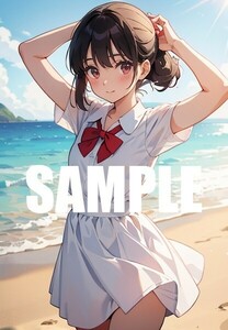 【一点物 アートイラスト】ai 美女 美少女 ポスター 2次元 アニメ 高画質 同人 漫画 シースルー 美尻 光沢紙 A4サイズ 00231