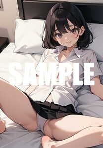 【一点物 アートイラスト】ai 美女 美少女 ポスター 2次元 アニメ 高画質 同人 漫画 美乳 美尻 アイドル 写真光沢紙 A4サイズ 00601