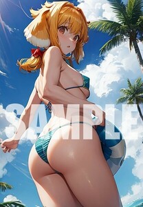 異世界迷宮でハーレムを ロクサーヌ 美女 オリジナル セクシー イラスト 美少女 同人 三上枝織 ポスター 写真光沢紙 A4サイズ 00736