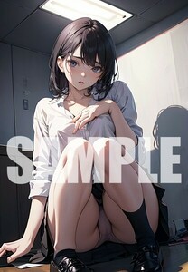 【一点物 アートイラスト】ai 美女 美少女 ポスター 2次元 アニメ 高画質 同人 漫画 美乳 美尻 アイドル 写真光沢紙 A4サイズ 00734