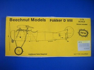 Beechnut Models 1/72 Fokker D VIII /フォッカー ジャンク