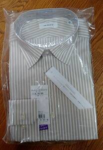 [ new goods ]SHOP TK long sleeve shirt beige stripe size XL(43/88) Y shirt tag attaching Takeo Kikuchi 
