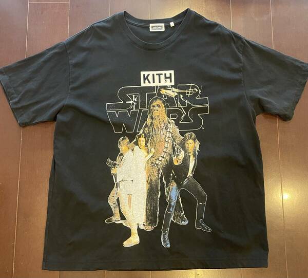 ☆KITH×STAR WARS キス スターウォーズ 21AW Vintage ヴィンテージ Tシャツ 黒 ブラック L 