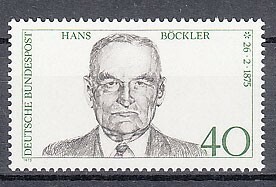 西ドイツ 1975年未使用NH 著名人/労働組合指導者/ベックラー#832