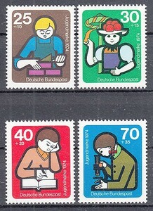西ドイツ 1974年未使用NH 青少年#800-803