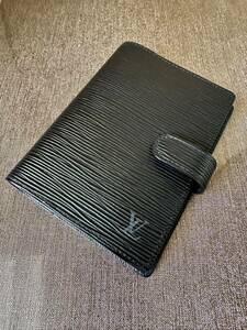 送料無料 早い者勝ち 美品 LOUIS VUITTON エピ アジェンダPM 6穴式 手帳カバー スケジュール帳 ブラック 黒 LV ルイヴィトン