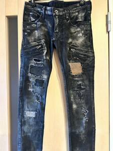 送料無料 激レア LGB ブラック ダメージ 加工 デニム パンツ スキニー size 27 ルグランブルー ifsixwasnine 14th addiction hyde 