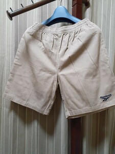  unused . close / Reebok /Reebok/ short pants / shorts / one Point Logo embroidery / dark beige /M size / Reebok Japan made /