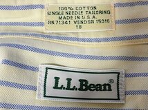 ★【激レア USA製 名作】米国製 90s LLBEAN LLビーン(L.L.) コットン100％ ボタンダウン ストライプ 半袖 シャツ サイズ18（XL程度）_画像6