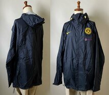 ★【名作 激レア 2000年代】00s ビンテージ NIKE Dortmund BVB EVONIK ナイキ ドルトムント マウンテンパーカー シェル ジャケット L 黒_画像2