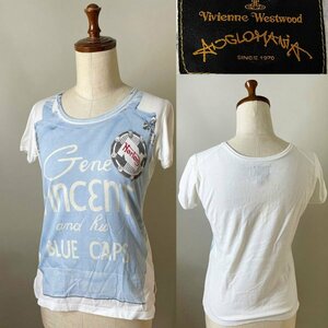 *[ внутренний стандартный товар Италия производства ]ANGLOMANIA Vivienne Westwood Anne Glo любитель Vivienne Westwood хлопок транскрипция короткий рукав футболка S