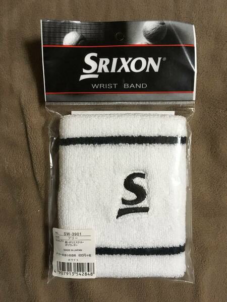 【 送料無料です！!・希少な未使用品！】★SRIXON スリシオンゴルフ◇リストバンド◇フリーサイズ/約H105×W85mm/ホワイト/ブラックロゴ★