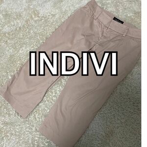 INDIVI インディヴィ クロップド パンツ カジュアルパンツストレッチ