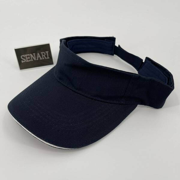 S-1656/シンプル　カラー　サンバイザー 帽子 キャップ 全6色　/　ネイビー