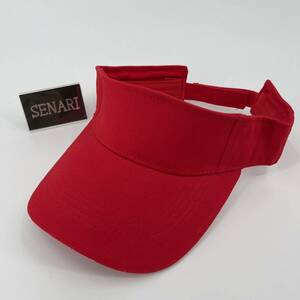 S-1657/シンプル　カラー　サンバイザー 帽子 キャップ 全6色　/　レッド　赤色