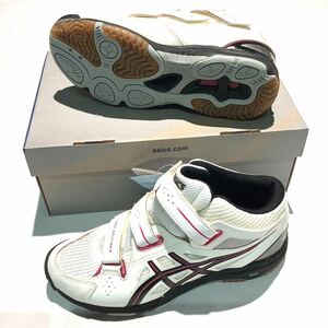 [1 jpy start ]* new goods *LADY GELCYBER 2 volleyball shoes lady's 24.5cm white / Berry pink [TVR466] asics Asics 