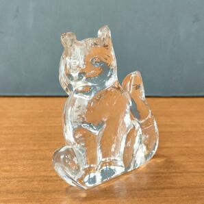 KOSTA BODA コスタボダ 猫 キャット CAT アートガラス クリスタルガラス オブジェ ペーパーウェイト ZOOシリーズ アンティーク美品 廃盤品の画像5