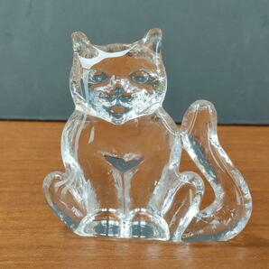 KOSTA BODA コスタボダ 猫 キャット CAT アートガラス クリスタルガラス オブジェ ペーパーウェイト ZOOシリーズ アンティーク美品 廃盤品の画像6