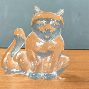 KOSTA BODA コスタボダ 猫 キャット CAT アートガラス クリスタルガラス オブジェ ペーパーウェイト ZOOシリーズ アンティーク美品 廃盤品の画像9