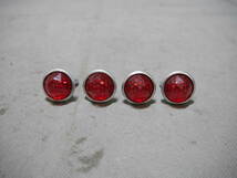 NOS 60'S ビンテージ ダイヤカット リフレクター 赤 4個 ハーレー ナックル パン ショベル インディアン トライアンフ チョッパー 純正 SR_画像2