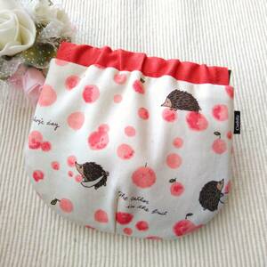  spring pouch * hedgehog * red 