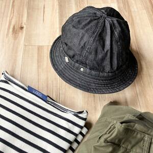 ★極美品！decho black denim デコー ブラック デニム タック コメハット 帽子 メンズ レディース／beams beamsboy