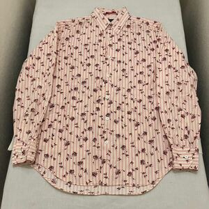 美品 paul smith London ロンドン 長袖 シャツ 総柄 デザイン 花 フラワー はな 柄 総柄 large メンズ men's 上 flower ボタンシャツ l