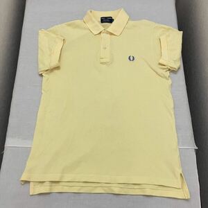  beautiful goods FREDPERRY shirt short sleeves yellow color yellow Fred Perry month katsura tree . embroidery on men's men's hit Union large l yellow