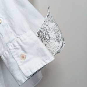 極美品《サイズXL / フローラルジャガード》ポールスミス コレクション 花柄 フラワー 長袖 白シャツ ドレスシャツ 総柄 ホワイトシャツの画像3