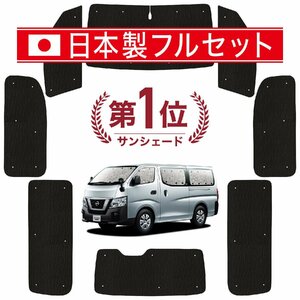 国産/1台フルセット「吸盤＋4個」 NV350 キャラバン カーテン シームレス ライト サンシェード 車中泊