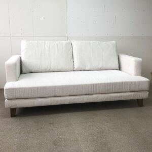 20■未使用 展示品 藤栄 FIS 2人掛けソファ 2Pソファ アームソファ ホワイト L sofa W1800 脚 木製 12.6万 検)アクタス 北欧 カリモク 