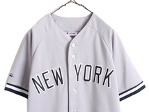 MLB オフィシャル Majestic ヤンキース ベースボール シャツ メンズ L / 古着 ゲームシャツ ユニフォーム メジャーリーグ 半袖シャツ 野球_画像2
