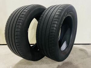 ★バリ溝 2018年 パンク無し★ 255/55R18 2本 ミシュラン ラティチュードスポーツ3 NO ポルシェ 255/55 R18 サマータイヤ 夏タイヤ A-6-46