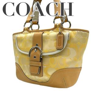 COACH Coach s85so- сигнал ручная сумочка 1853 парусина кожа 