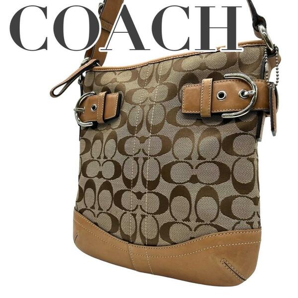 COACH コーチ　s83　肩掛け　ショルダーバッグ　3577　キャンバス　茶