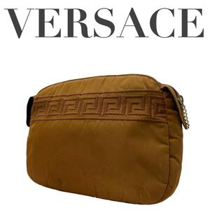 GIANNI VERSACE ジャンニヴェルサーチ　S7　ナイロン　ポーチ　茶