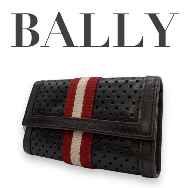 BALLY　バリー　M2　キーケース　6連　レザー　キーホルダー　ストライプ