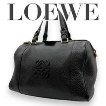 LOEWE　ロエベ　フスタ　C5　アナグラム　レザー　ハンドバッグ　ブラック　黒_画像1