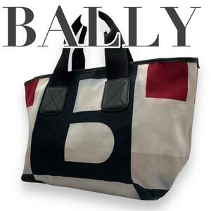 BALLY バリー　s49 デカロゴ　総柄　キャンバス　トートバッグ　 Bロゴ