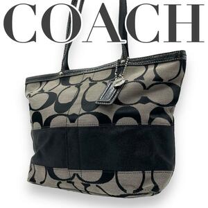 COACH Coach s36 плечо ..f13543 ручная сумочка парусина чёрный 