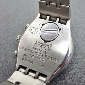 スウォッチ アイロニー 黒文字盤 クロノグラフ デイト クォーツ 40mm メンズ 腕時計 稼動品 電池交換済み Swatch IRONYの画像8