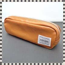 【 美品 】 ポーター ペンケース レザー ブラウン 筆入れ 小物入れ PORTER 吉田カバン_画像1