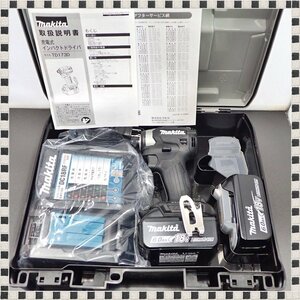 [ unused ] Makita rechargeable impact driver TD173DRGXB black full set battery 2 piece charger newest model makita 1 jpy start 