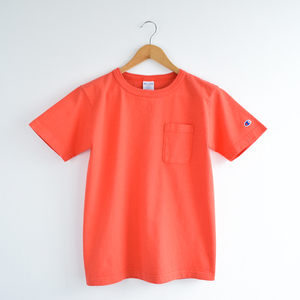 新品 アメリカ製 Champion チャンピオン USA製 T1011 US ポケット Tシャツ　S　男女兼用 管理番号F429Q11 オレンジ