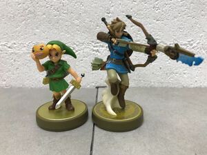 t0530-34☆ ゲームアクセサリー amiibo Nintendo ゼルダの伝説 リンク ムジュラの仮面 ブレスオブザワイルド まとめて2点