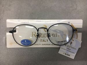 n0528-03★ 未使用 デッドストック メガネフレーム Reggiani ITALY 眼鏡 ブラック 52□19-138 長期保管品
