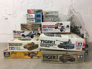 m0522-24★プラモデル　TAMIYA TIGERI1/35・マクラーレンMP4/7ホンダ1/20・ユンカースJu-88 1/144・ポリカルポフ1/72 等12箱　現状品