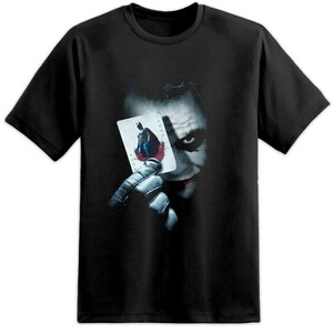 バットマン　ダークナイト　ジョーカーカード メンズTシャツ2 　ヒースレジャー M/L 在庫あり